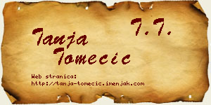 Tanja Tomecić vizit kartica